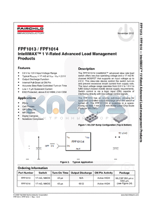 FPF1013_12 datasheet - IntelliMAX 1 V-Rated Advanced Load Management Products