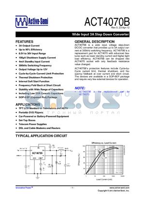 ACT4070BYH-T datasheet - Wide Input 3A Step Down Converter