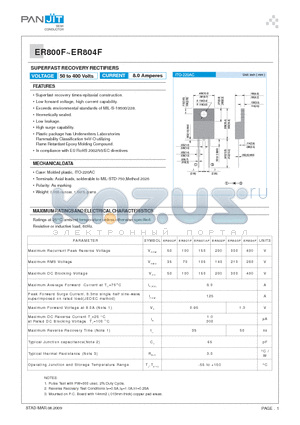 ER800F_09 datasheet - SUPERFAST RECOVERY RECTIFIERS