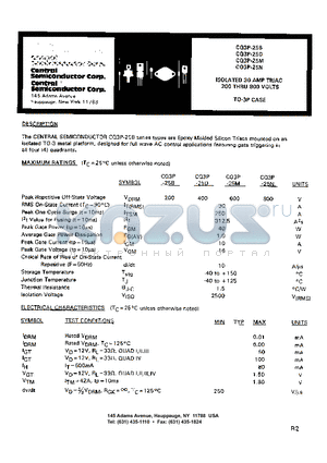 CQ3P-25N datasheet - ISOLATED 30 AMP TRIAC 200 THRU 800 VOLTS