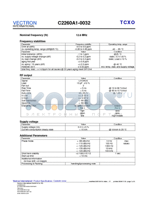 C2260A1-0032_09 datasheet - Nominal frequency (f0)