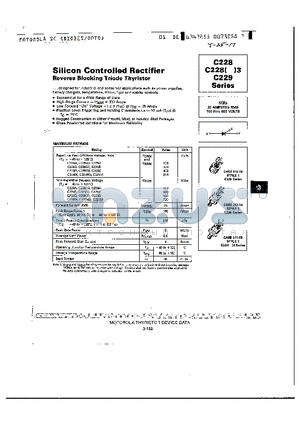 C228D datasheet - SILICON CONTROLLED RECTIFIER REVERSE BLOCKING TRIODE THYRISTOR