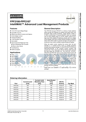 FPF2100 datasheet - IntelliMAX Advanced Load Management Products