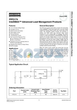 FPF2174 datasheet - IntelliMAX Advanced Load Management Products