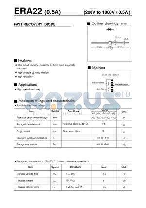 ERA22 datasheet - FAST RECOVERY DIODE