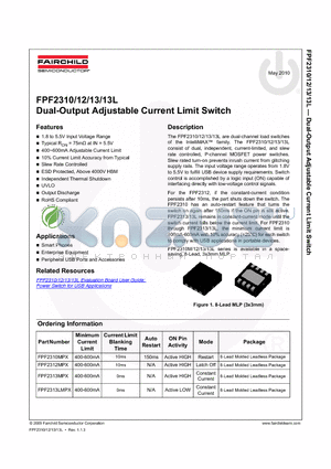 FPF2310MPX_10 datasheet - Dual-Output Adjustable Current Limit Switch