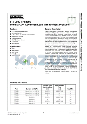 FPF2503 datasheet - IntelliMAX Advanced Load Management Products