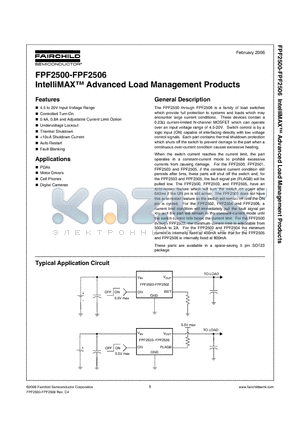 FPF2503 datasheet - IntelliMAXTM Advanced Load Management Products