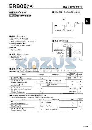 ERB06 datasheet - FAST RECOVERY DIODE