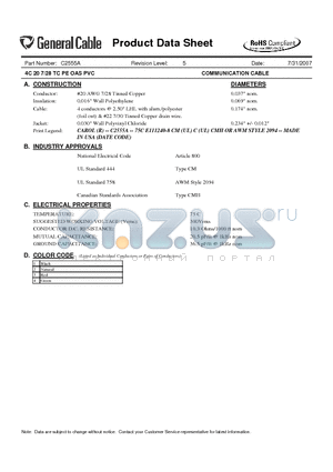 C2555A datasheet - COMMUNICATION CABLE