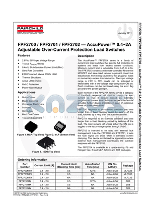 FPF2701MX datasheet - Adjustable Over-Current Protection Load Switches