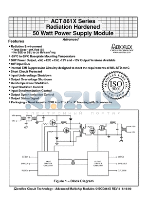 ACT8613 datasheet - Radiation Hardened 50 Watt Power Supply Module