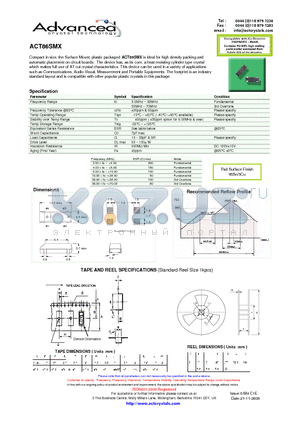 ACT86SMX datasheet - ideal for high density packing and automatic placement on circuit boards