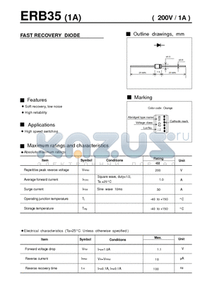 ERB35 datasheet - FAST RECOVERY DIODE
