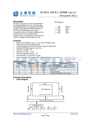 BL7431A datasheet - It can be used widely in intelligent public telephone area