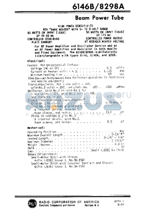 8298A datasheet - BEAM POWER TUBE