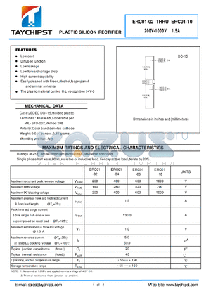 ERC01-04 datasheet - PLASTIC SILICON RECTIFIER