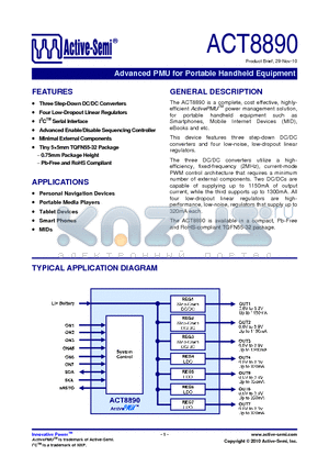 ACT8890 datasheet - Advanced PMU for Portable Handheld Equipment