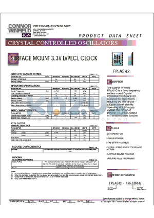 FPLA542 datasheet - CRYSTAL CONTROLLED OSCILLATORS