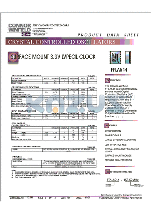 FPLA544 datasheet - CRYSTAL CONTROLLED OSCILLATORS