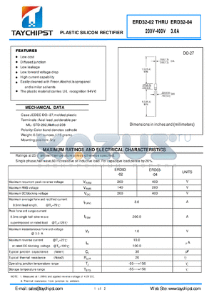 ERD03-04 datasheet - PLASTIC SILICON RECTIFIER