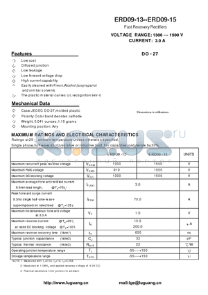 ERD09-15 datasheet - Fast Recovery Rectifiers