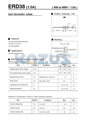 ERD38 datasheet - FAST RECOVERY DIODE( 400 to 600V / 1.5A )