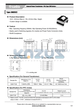 ERH2822 datasheet - General Power Transformer