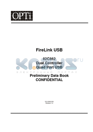 82C862 datasheet - FireLink USB Dual Controller Quad Port USB