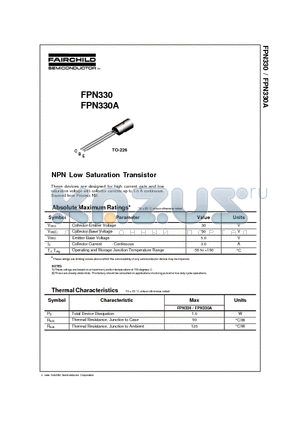 FPN330 datasheet - NPN Low Saturation Transistor