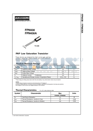 FPN430A datasheet - PNP Low Saturation Transistor