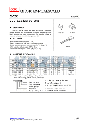 82CXXG-T92-E-K datasheet - VOLTAGE DETECTORS