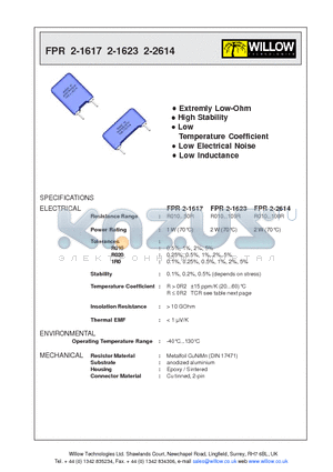 FPR2-1617 datasheet - High Stability Extremly Low-Ohm