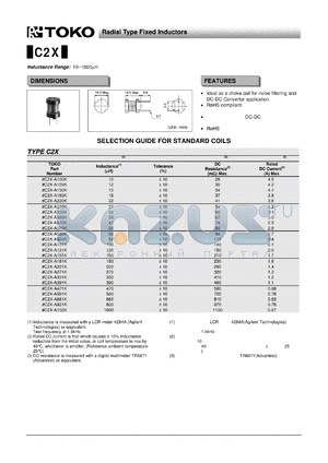 C2X-A100K datasheet - Radial Type Fixed Inductors