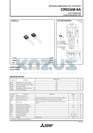 CR02AM-8 datasheet - LOW POWER USE GLASS PASSIVATION TYPE