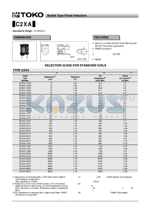 C2XA datasheet - Radial Type Fixed Inductors