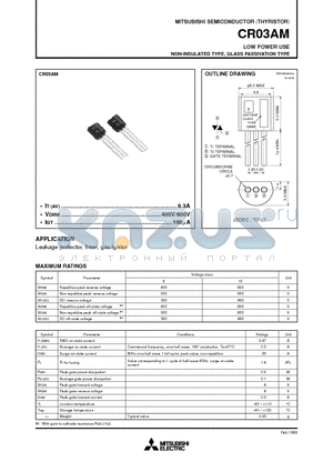 CR03AM datasheet - LOW POWER USE NON-INSULATED TYPE, GLASS PASSIVATION TYPE