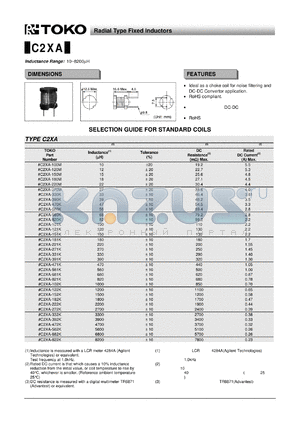 C2XA-392K datasheet - Radial Type Fixed Inductors