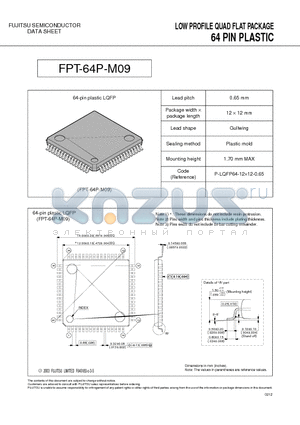 FPT-64P-M09 datasheet - LOW PROFILE QUAD FLAT PACKAGE 64 PIN PLASTIC