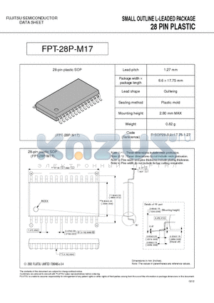 FPT-28P-M17 datasheet - SMALL OUTLINE L-LEADED PACKAGE 28 PIN PLASTIC