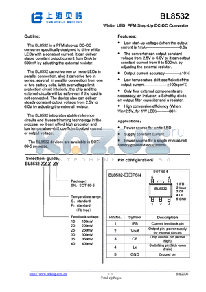 BL8532-30PSN datasheet - White LED PFM Step-Up DC-DC Converter