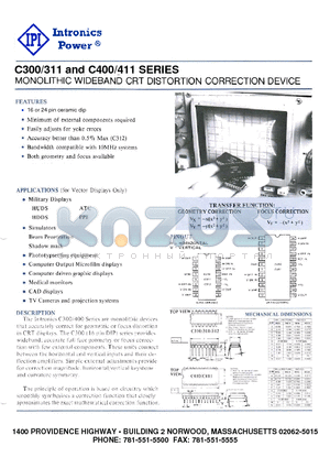 C310 datasheet - MOLOLITHIC WIDEBAND CRT DISTORTION CORRECTION DEVICE