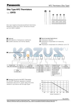 ERTD2FFL251S datasheet - Disc Type NTC Thermistors