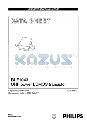 BLF1043 datasheet - UHF power LDMOS transistor