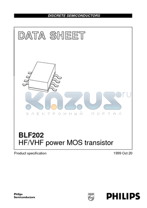 BLF202 datasheet - HF/VHF power MOS transistor