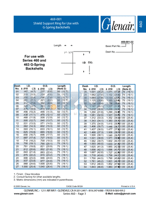 469-001-07 datasheet - Shield Support Ring for Use with G-Spring Backshells