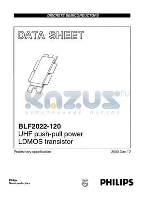 BLF2022-120 datasheet - UHF push-pull power LDMOS transistor