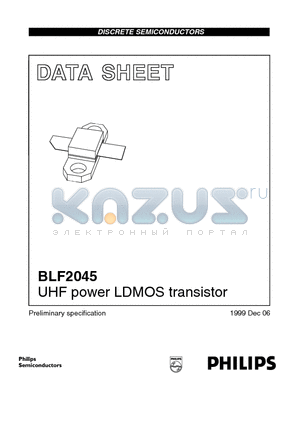 BLF2045 datasheet - UHF power LDMOS transistor
