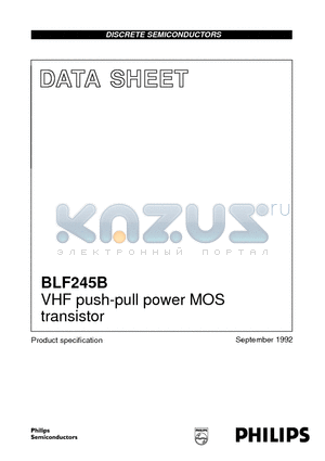 BLF245B datasheet - VHF push-pull power MOS transistor