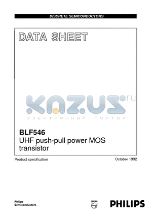 BLF546 datasheet - UHF push-pull power MOS transistor